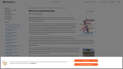 This MyHeritage wiki page serves as a comprehensive guide to Moroccan Jewish surnames, exploring the