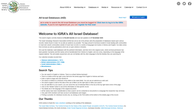 ## All Israel Databases (AID) - A Comprehensive Genealogical Research Platform

The All Israel Datab