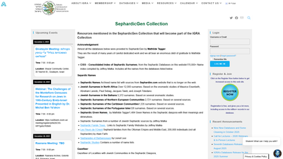 This comprehensive genealogical resource page serves as a central hub for the SephardicGen Collectio
