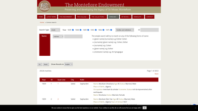 The Montefiore Endowment Fund's census search page provides a sophisticated digital gateway to histo