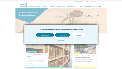 This is the official website for the Archives of the City and Metropolis of Nantes (Archives de la v