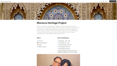 ## Morocco Heritage Project: Preserving Tangier's Jewish Legacy Through Digital Archives

The Morocc