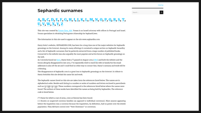 **Sephardim.co: A Memorial Database for Sephardic Genealogy and Surnames**

This website serves as a