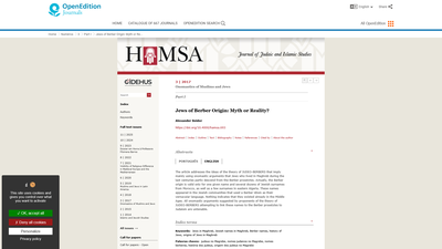 This academic article by Alexander Beider, published in the *Hamsa Journal of Judaic and Islamic Stu