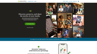 **Ancestry.com: Your Gateway to Family History and Genetic Discovery**

This is the homepage of Ance