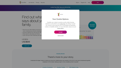 This is the homepage for 23andMe, a direct-to-consumer genetic testing company that offers DNA analy