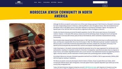 This web page provides a comprehensive overview of the Moroccan Jewish community in North America, d