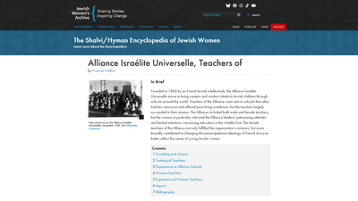 This web page from the Jewish Women's Archive presents a comprehensive scholarly article by Frances 