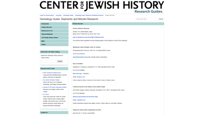 This webpage serves as a comprehensive research guide for genealogical investigation into Sephardic 