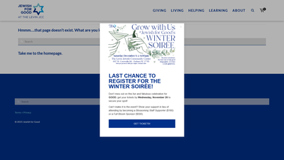 Based on the content provided, this appears to be a **404 error page** from the Jewish for Good webs